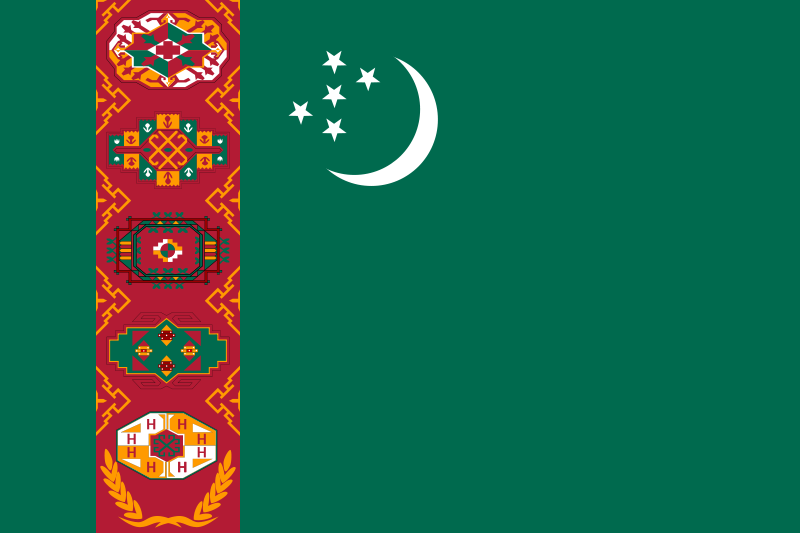 Flaga Turkmenistanu	